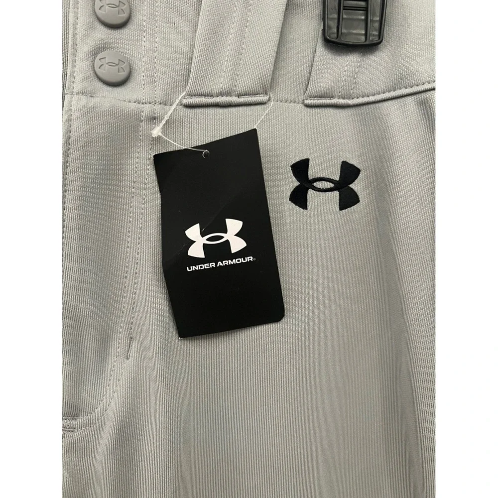 Under Armour Mens Utility Baseball Pants Gray Tapered Fit 1374374 Small NWT